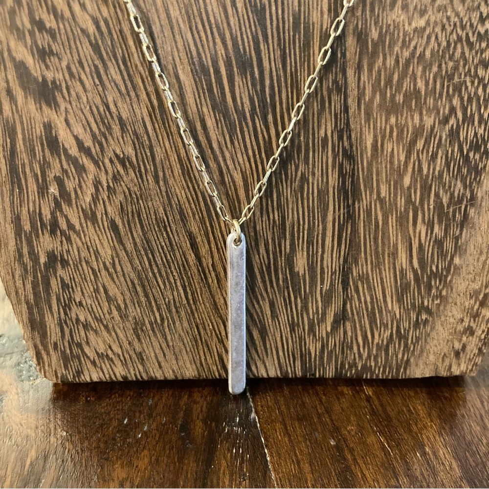 Lucky Brand Silver Gold Disc Layering Necklace Mixed Metal - Picture 6 of 8